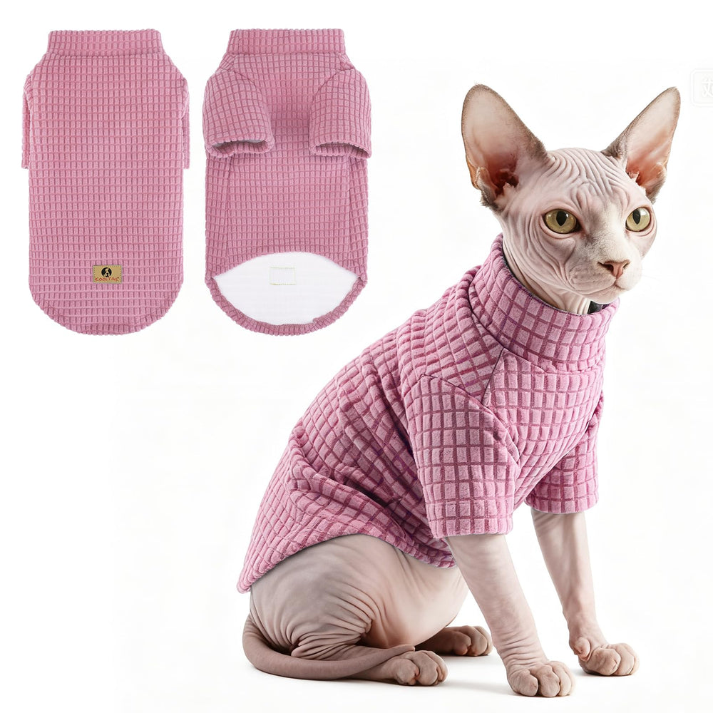 KOOLTAIL cat sweater soft fleece close-up highlights cozy warmth for hairless cats.