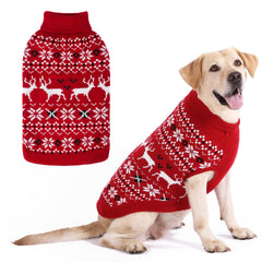 KOOLTAIL Christmas dog sweater with reindeer pattern for cozy winter walks.