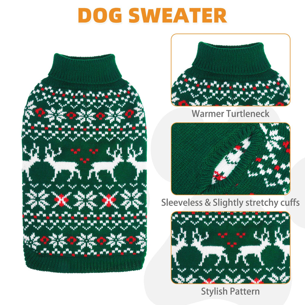 KOOLTAIL Christmas Dog Sweater snowflake pattern close-up for cozy winter style.