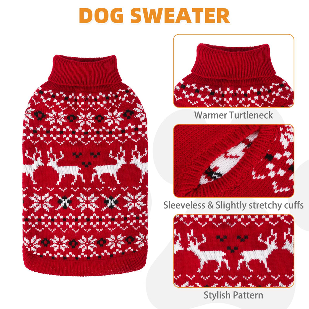 KOOLTAIL snowflake pattern sweater keeps pets warm during chilly outings.