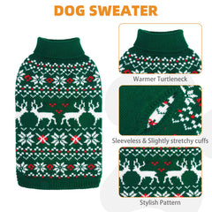 KOOLTAIL Christmas dog sweater snowflake pattern for chilly outings