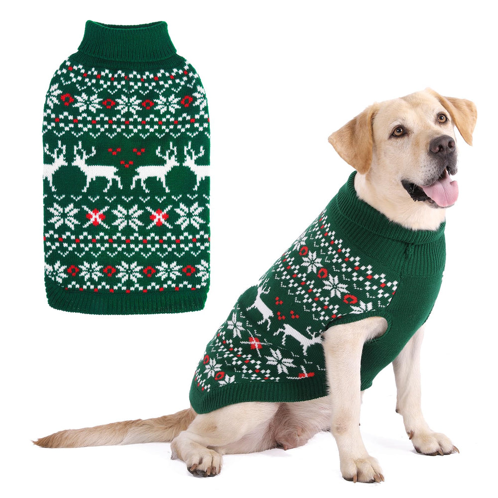 KOOLTAIL Christmas dog sweater snowflake pattern on soft knit fabric for cozy walks
