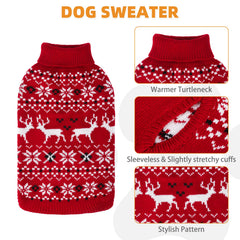 KOOLTAIL snowflake pattern sweater keeps pets warm during chilly outings.