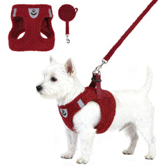 KOOLTAIL Christmas plush harness small front view for secure winter walks.