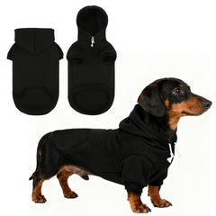 KOOLTAIL Dachshund Hoodie front view shows cozy, snug fit for chilly walks.
