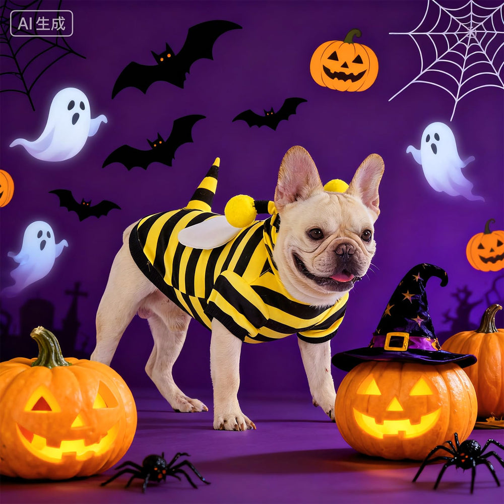KOOLTAIL dog bee costume holiday-ready for Halloween and parties