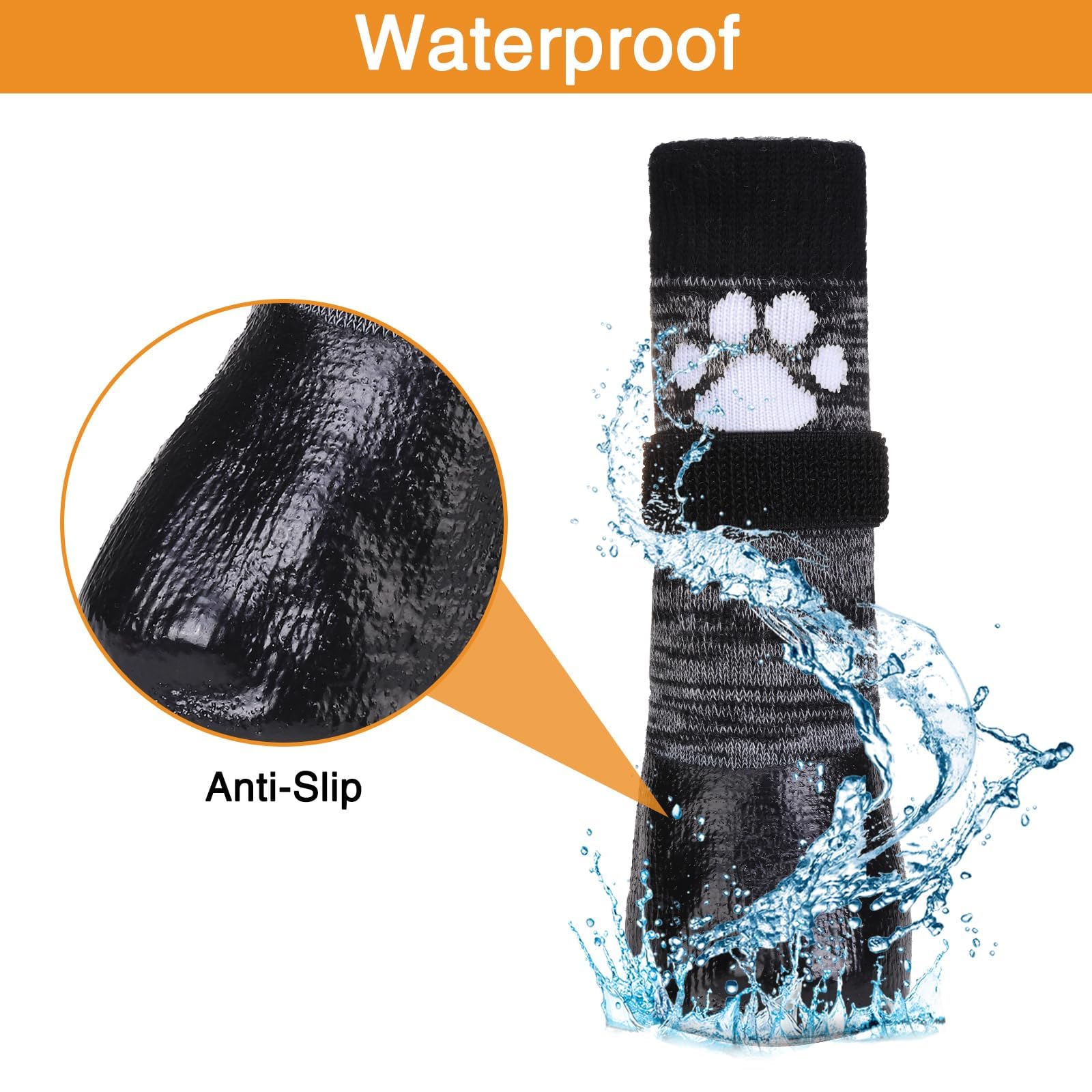 Kooltail dog boots with waterproof bottom protect paws on wet ground.