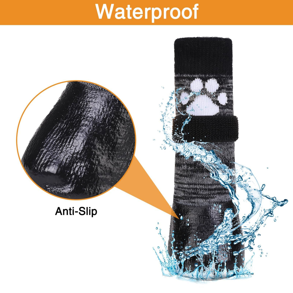 Kooltail dog boots with waterproof bottom protect paws on wet ground.