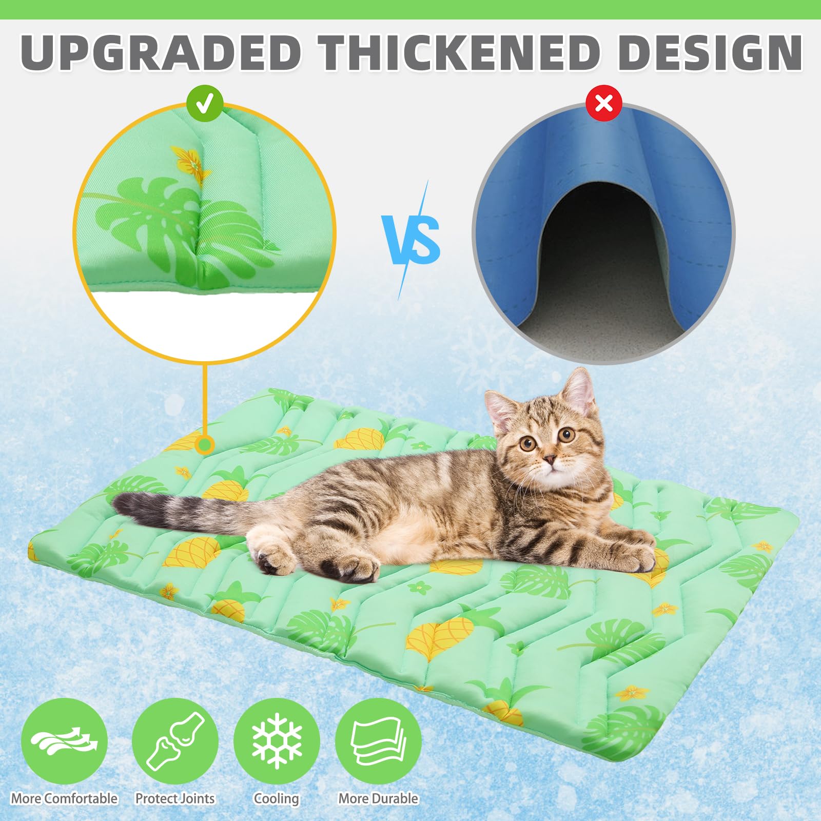 KOOLTAIL cooling mat soft wool side provides cozy warmth