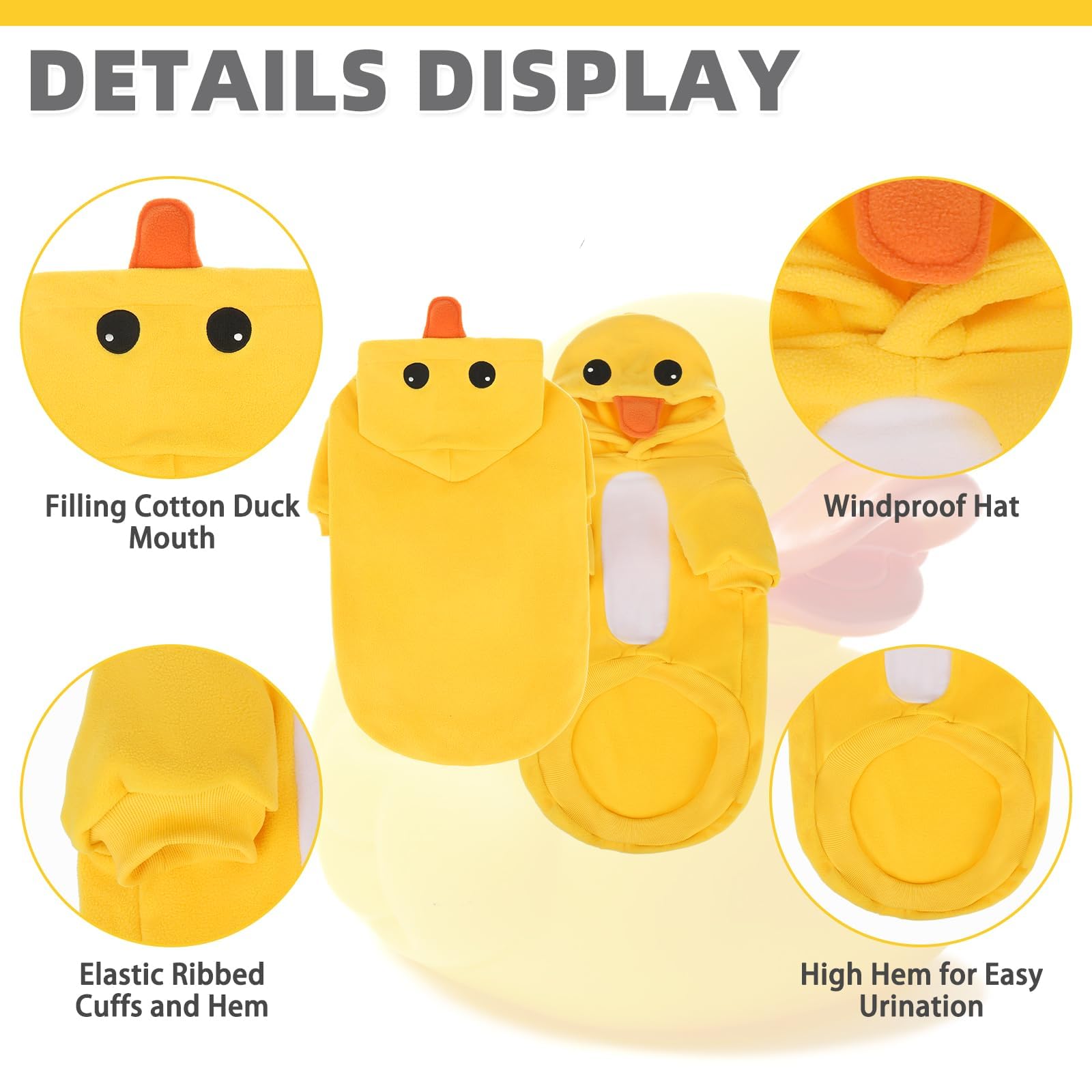 KOOLTAIL dog duck costume mane detail emphasizes playful realism.