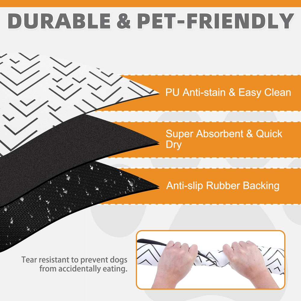 KOOLTAIL dog feeding mat anti-slip base helps keep bowls steady on slick floors.