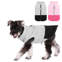 KOOLTAIL dog fleece vest front view in black shows cozy warmth for chilly walks