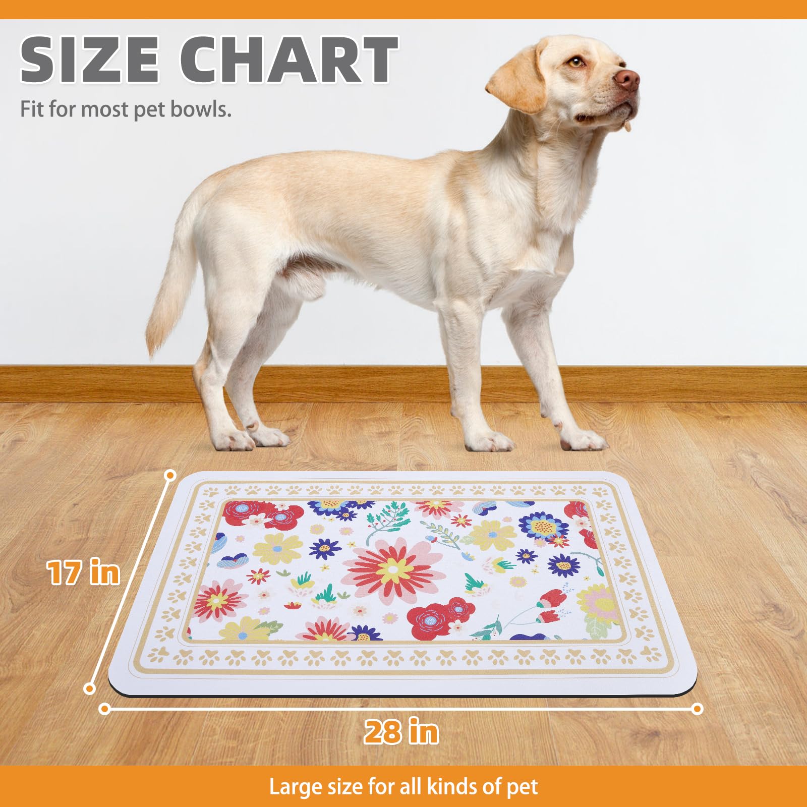 KOOLTAIL dog food mat doubles as a dish drying mat for kitchen use