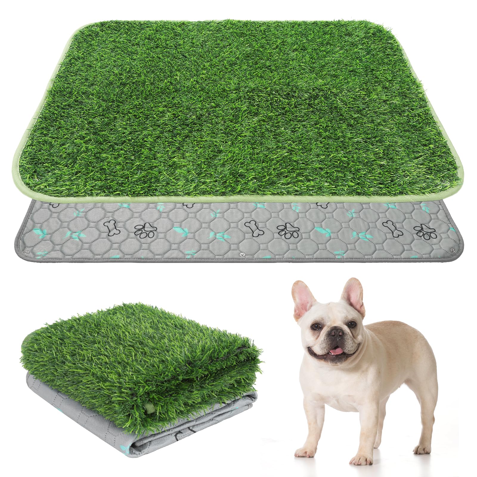 KOOLTAIL dog grass pad closeup with lush turf and reusable surface for gentle paw use