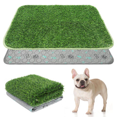 KOOLTAIL dog grass pad closeup with lush turf and reusable surface for gentle paw use