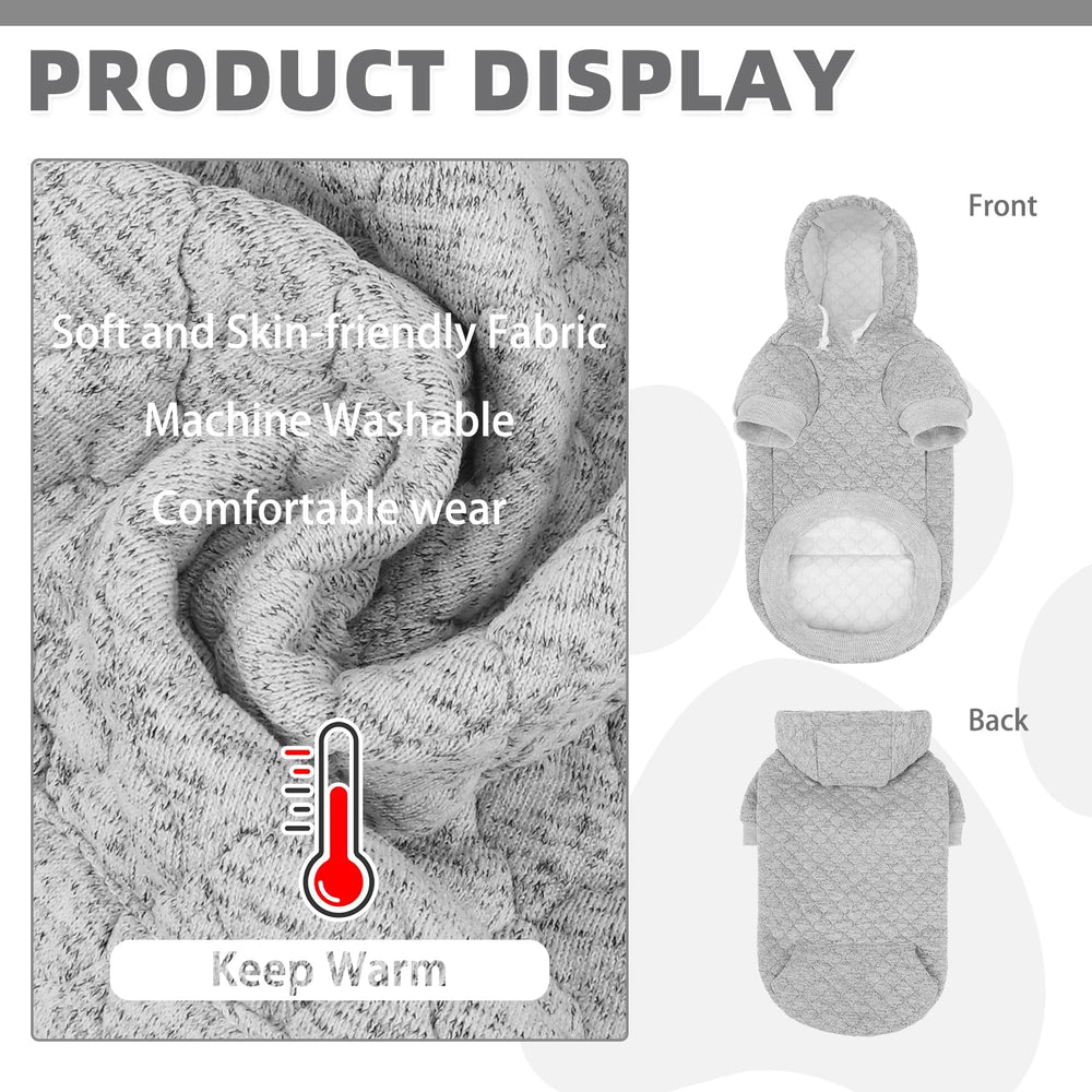 KOOLTAIL dog hoodie gray M hood detail showcasing adjustable warmth and wind protection.
