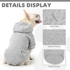 KOOLTAIL dog hoodie gray M leash hole and pocket for treats on walks.
