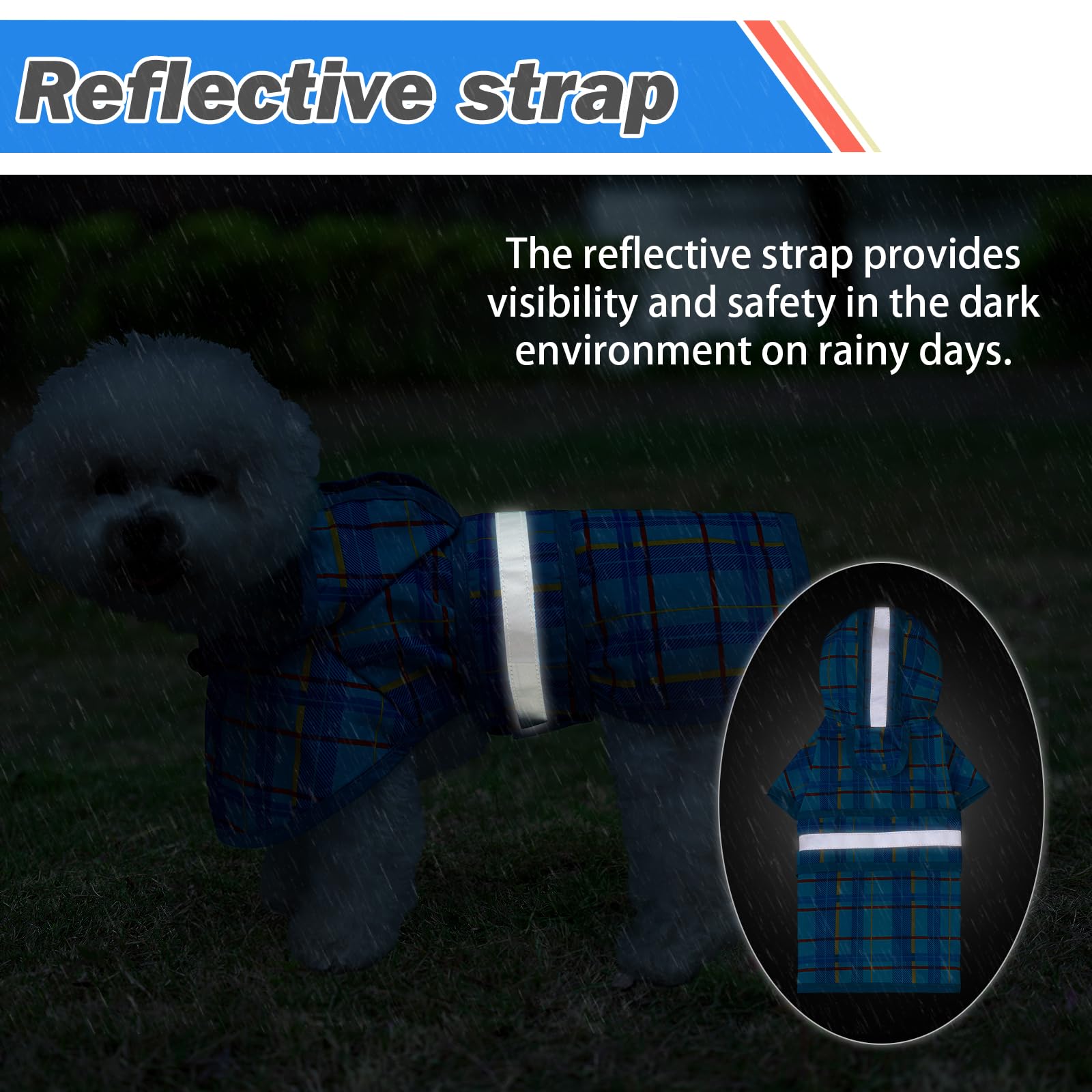 KOOLTAIL raincoat shows adjustable belly strap for a secure fit