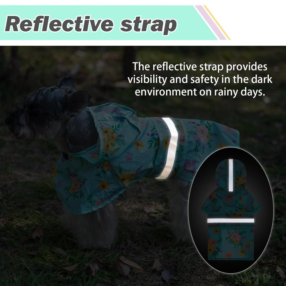KOOLTAIL dog raincoat hooded slicker poncho adjustable belly strap for secure fit