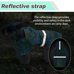 KOOLTAIL dog raincoat hooded slicker poncho adjustable belly strap for secure fit