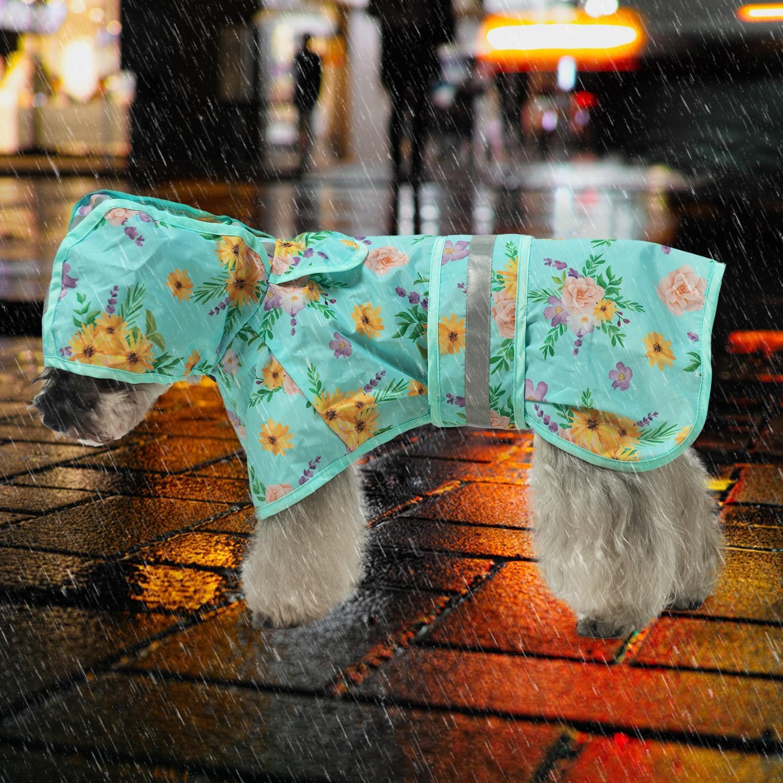 KOOLTAIL dog raincoat hooded slicker poncho dense waterproof fabric for durability