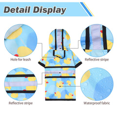 KOOLTAIL raincoat side view showing reflective strip for visibility.