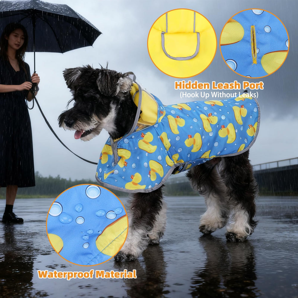 KOOLTAIL dog raincoat with reflective strips for low-light visibility