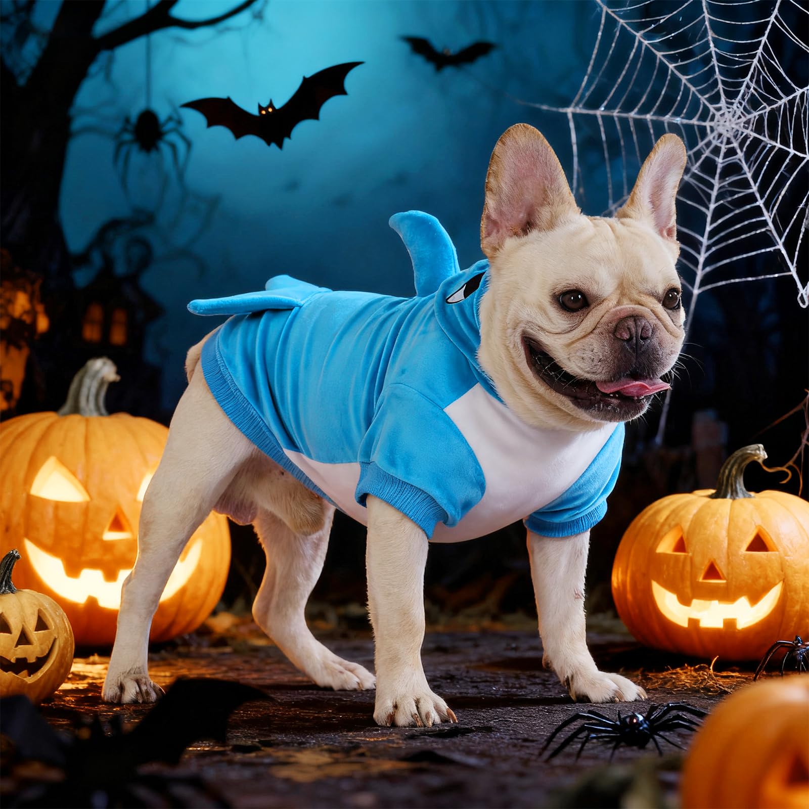 KOOLTAIL dog shark costume blue color for playful Halloween and photo moments.