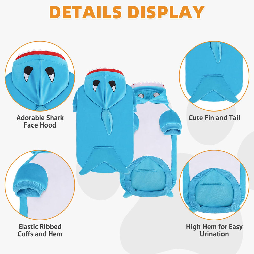 KOOLTAIL shark-costume with leash hole enables safe outdoor strolls