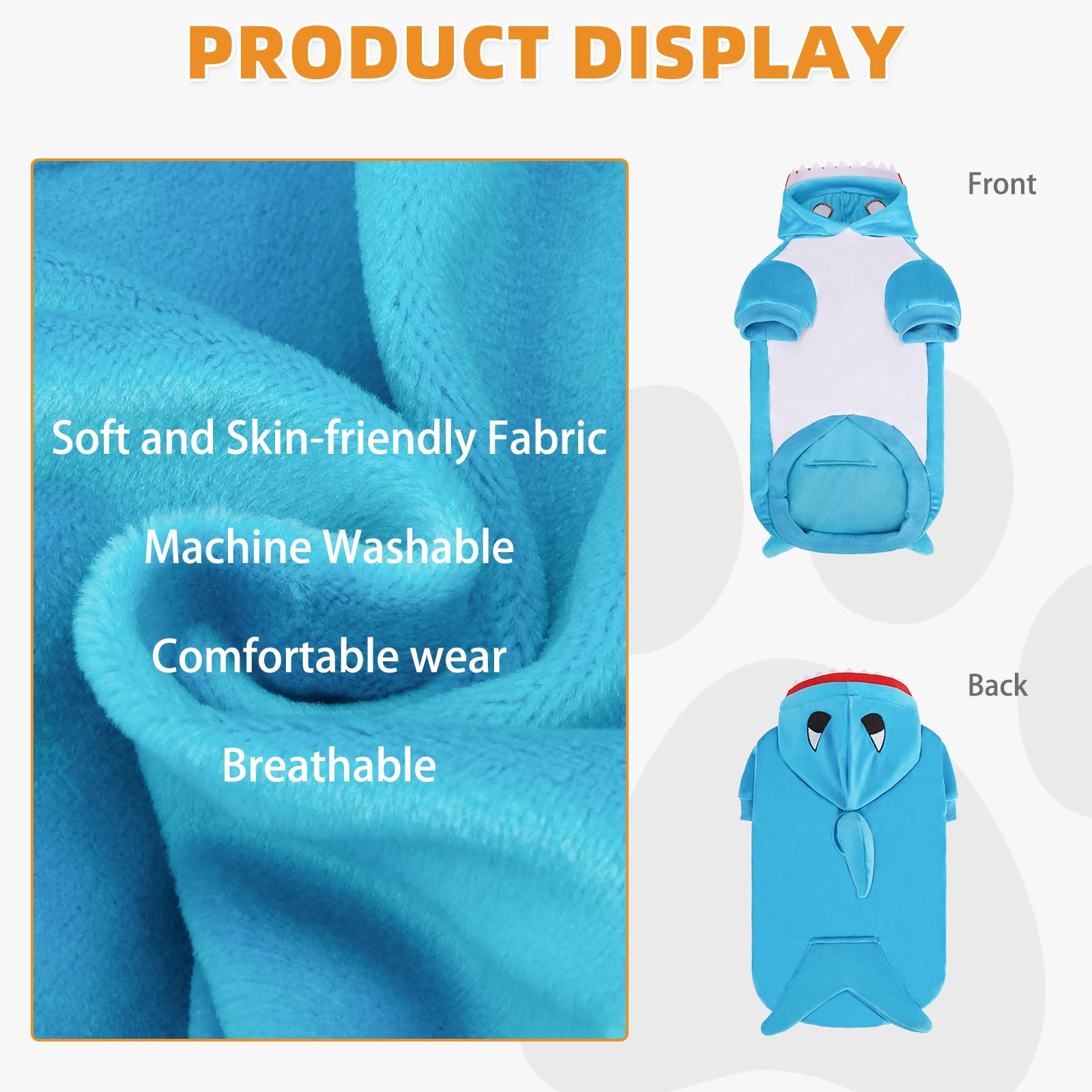 KOOLTAIL shark costume mane detail highlights soft faux fleece and realistic look
