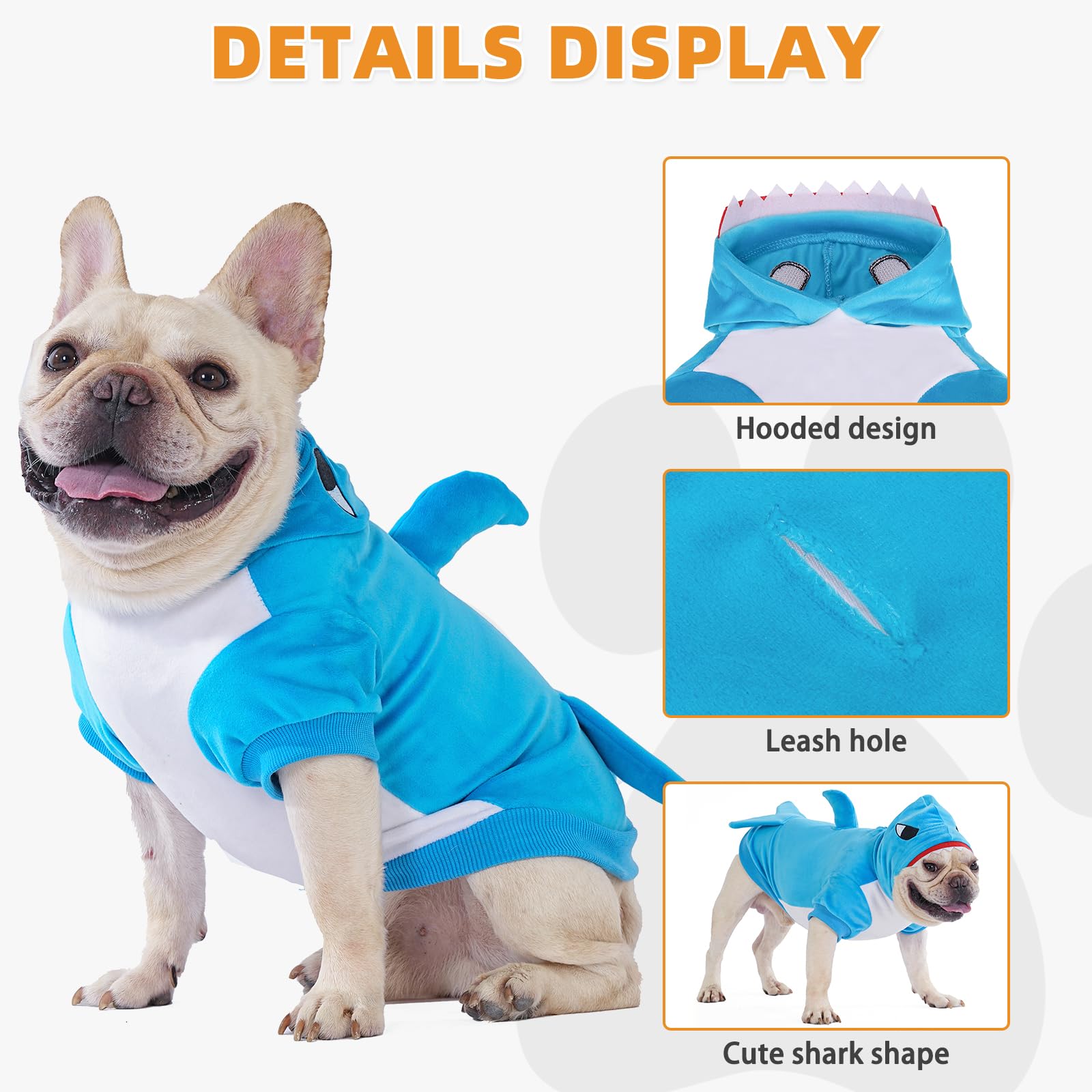 KOOLTAIL shark mouth accent with cotton fill adds playful, lifelike expression