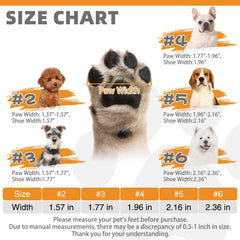 KOOLTAIL dog shoes size chart helps find the right paw fit.