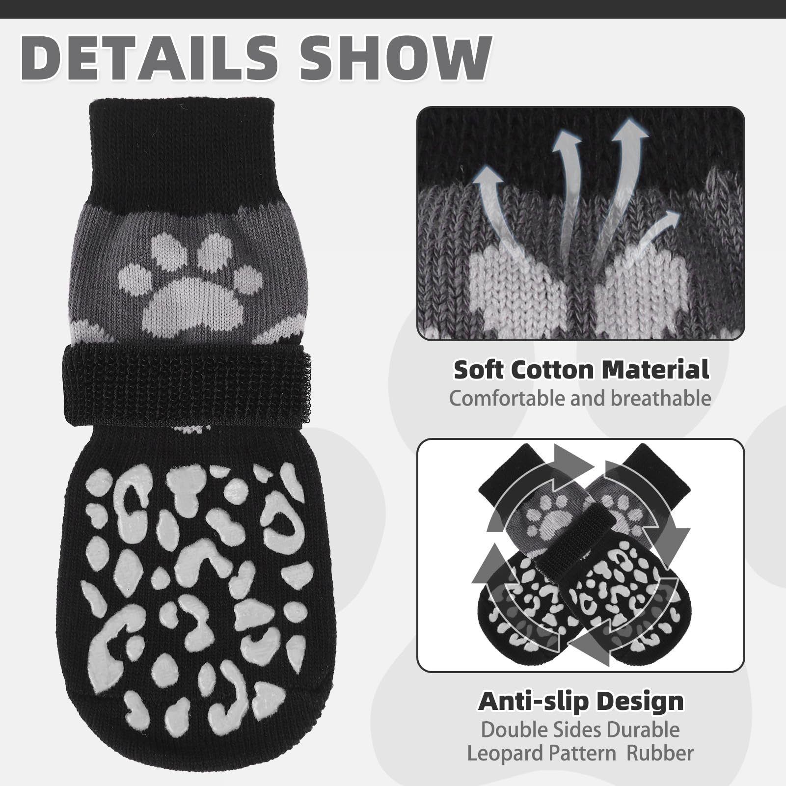 KOOLTAIL dog socks adjustable strap detail for a secure, customizable fit.