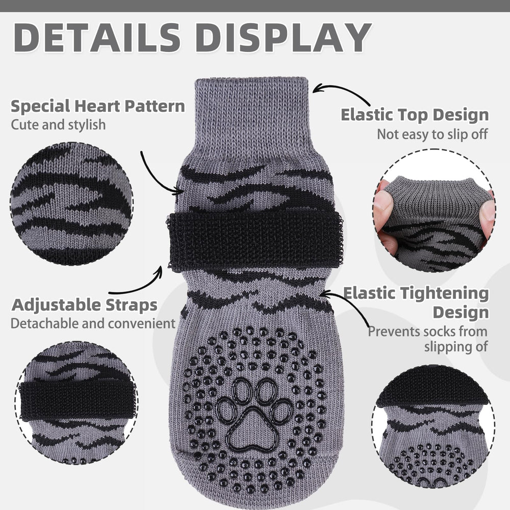 KOOLTAIL dog-socks anti-slip grip on floor enhances indoor traction