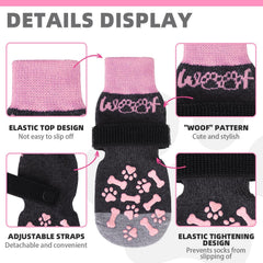 KOOLTAIL Dog Socks anti-slip traction to keep dogs steady on smooth floors.