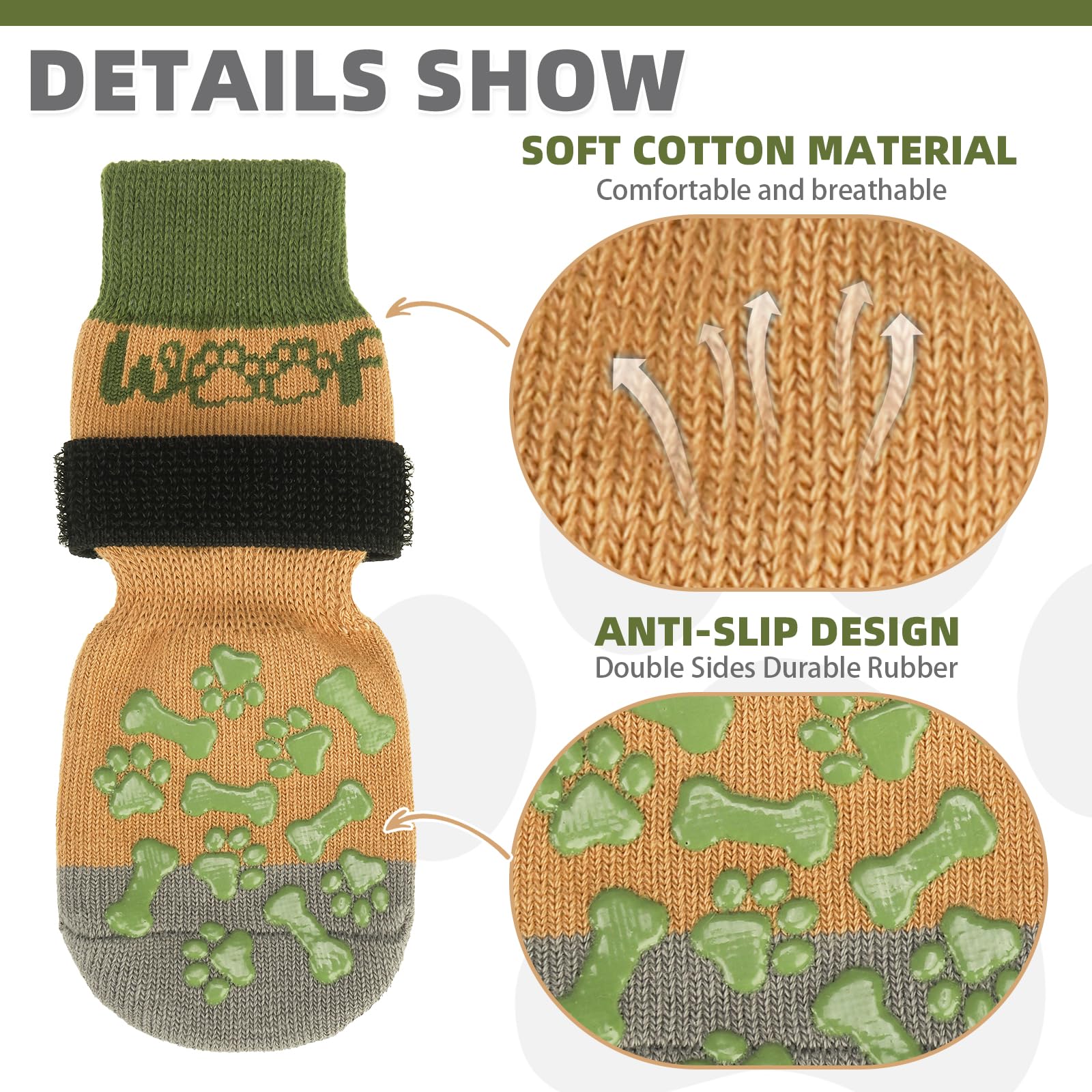 KOOLTAIL dog socks breathable fabric close-up shows comfortable stretch for cozy paws.