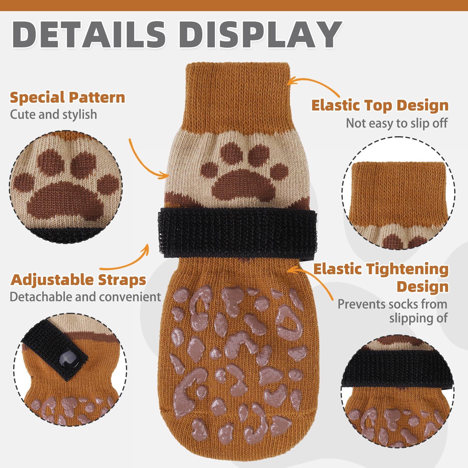 KOOLTAIL dog socks with detachable elastic strap for secure fit during walks