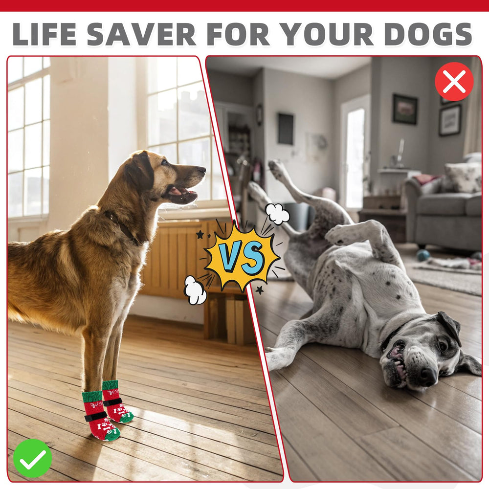 KOOLTAIL dog socks with detachable elastic strap stay secure on active dogs