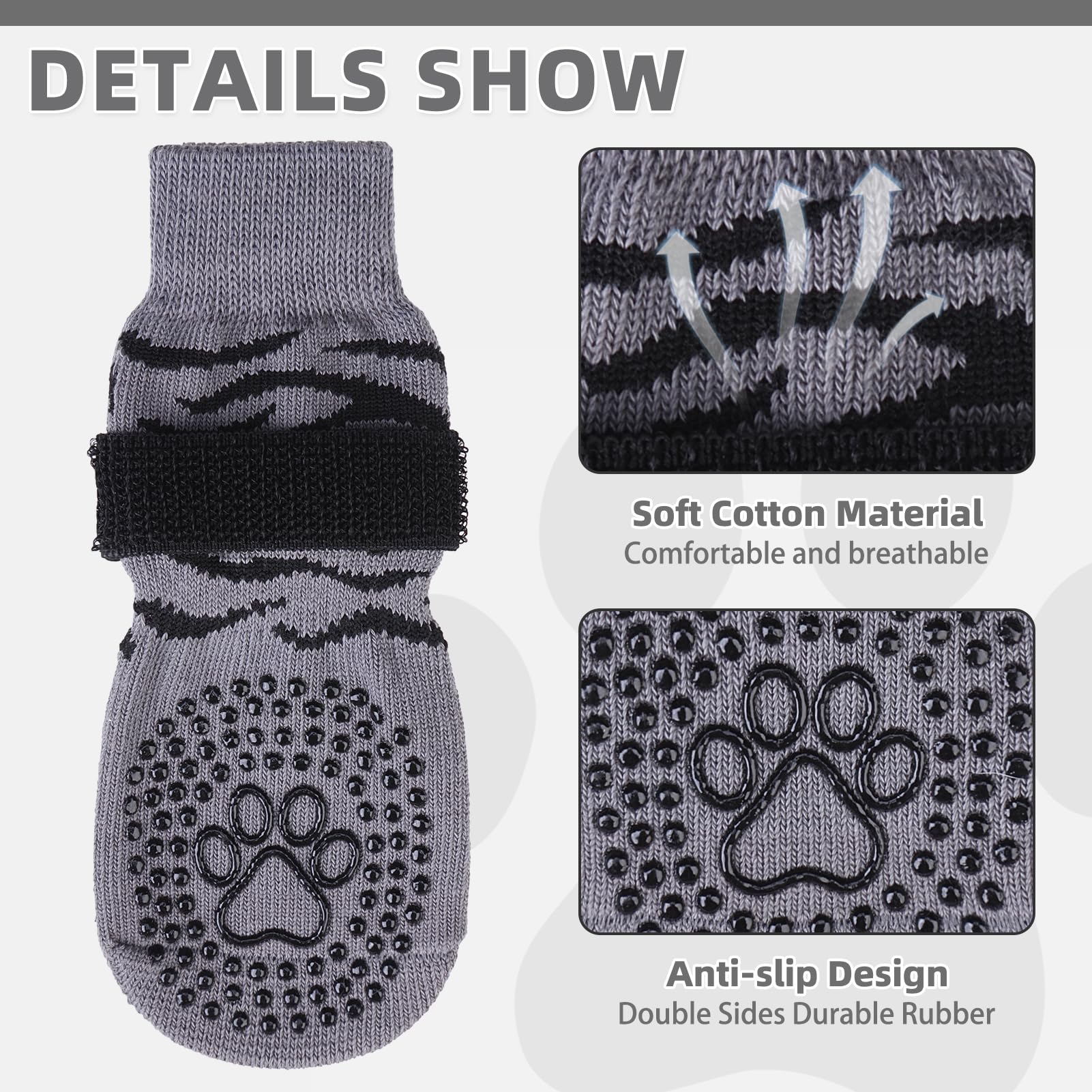 KOOLTAIL dog-socks-detachable-strap prevents slipping during walks