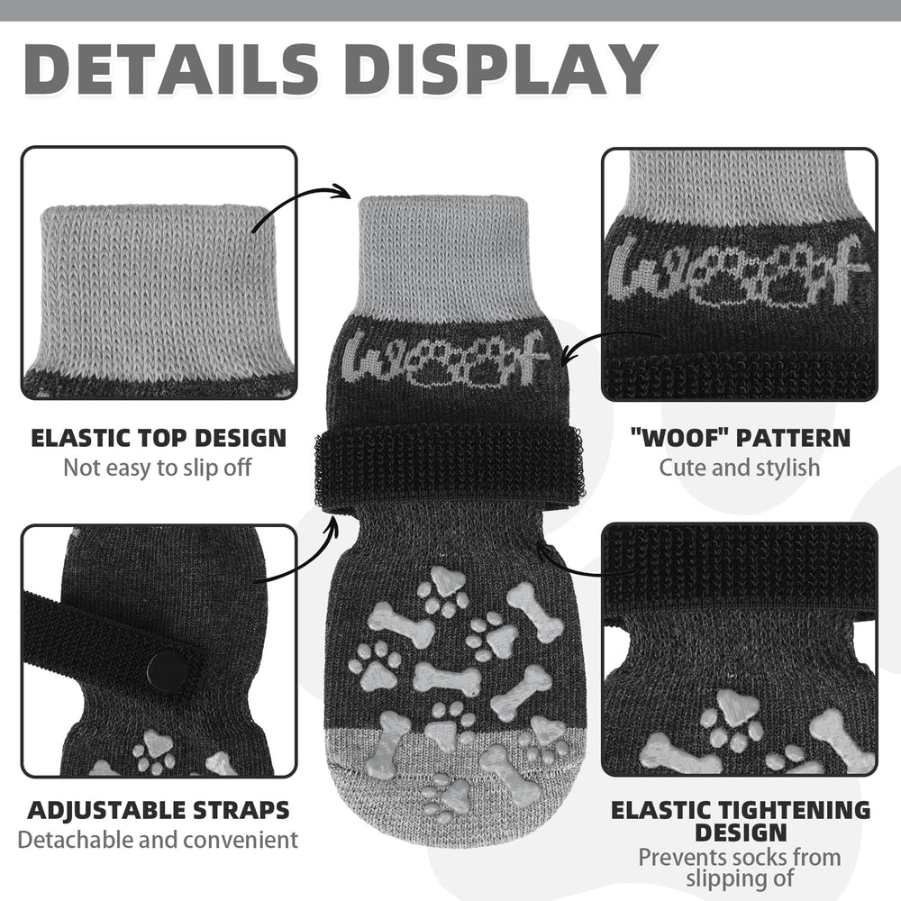 KOOLTAIL dog socks double-sided-grip provide enhanced traction on smooth floors