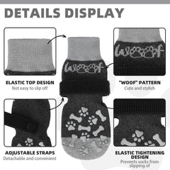 KOOLTAIL dog socks double-sided-grip provide enhanced traction on smooth floors
