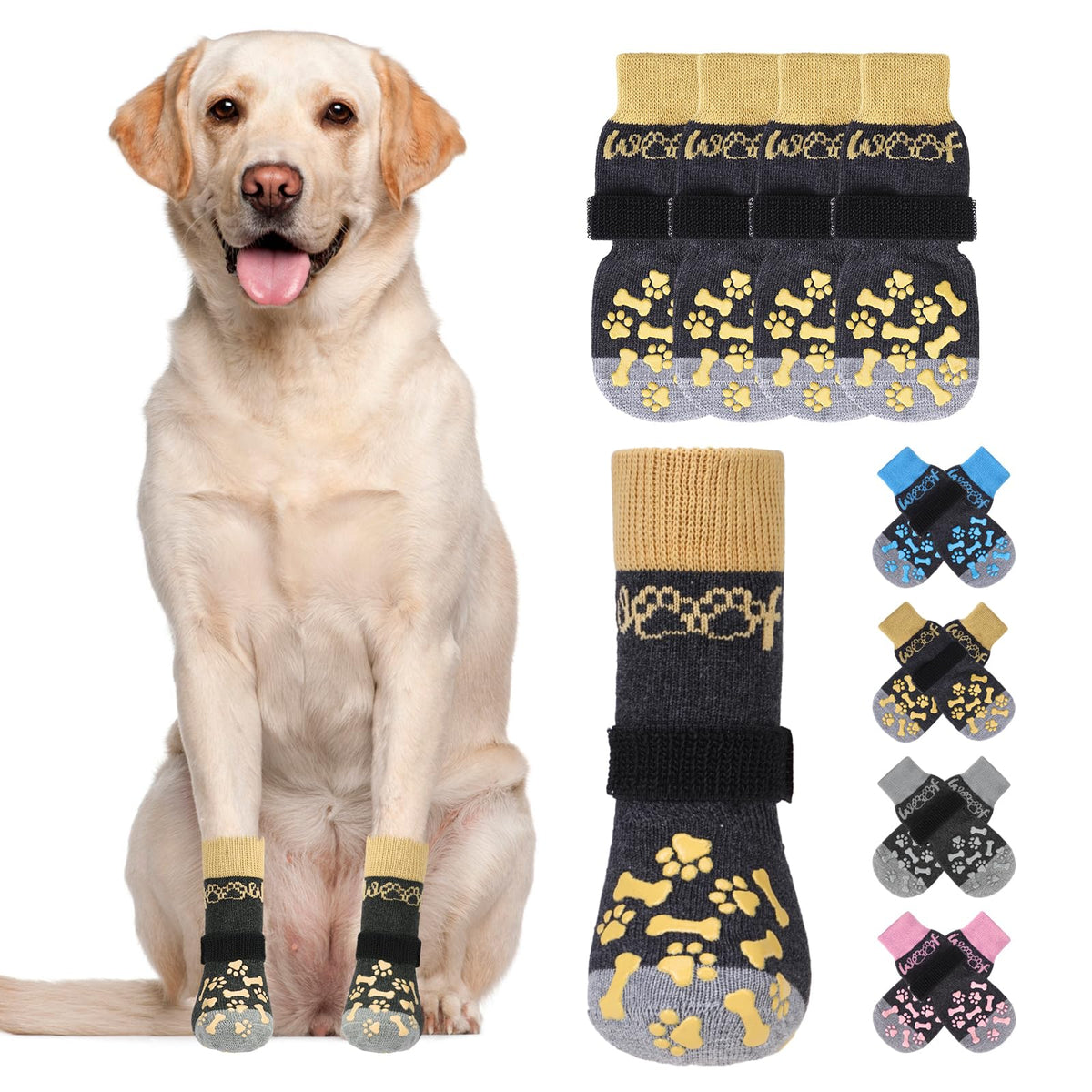 KOOLTAIL dog socks on hot-pavement-protection show paw coverage and comfort.