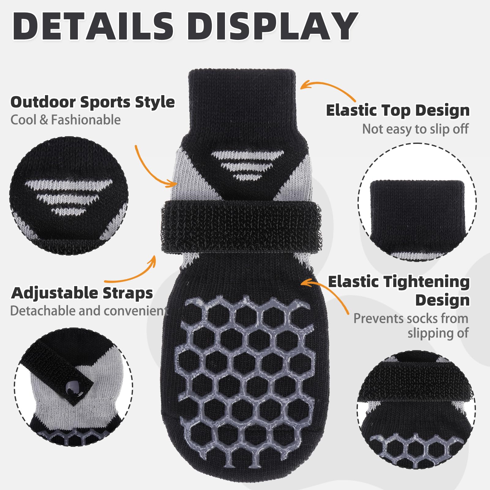 KOOLTAIL large-fit dog socks accommodate big paws with secure grip