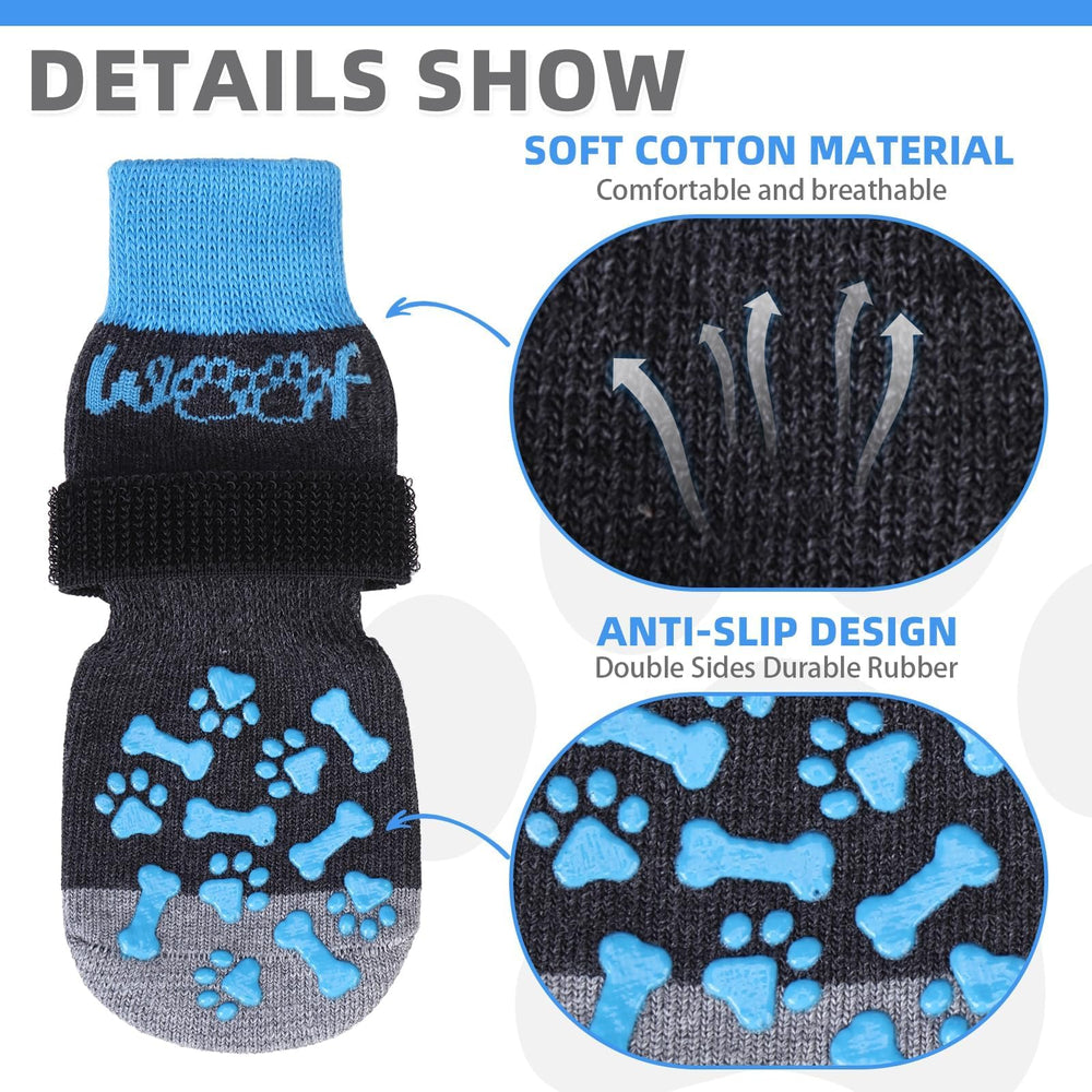 KOOLTAIL dog socks double-sided non-slip grip provides traction on smooth floors