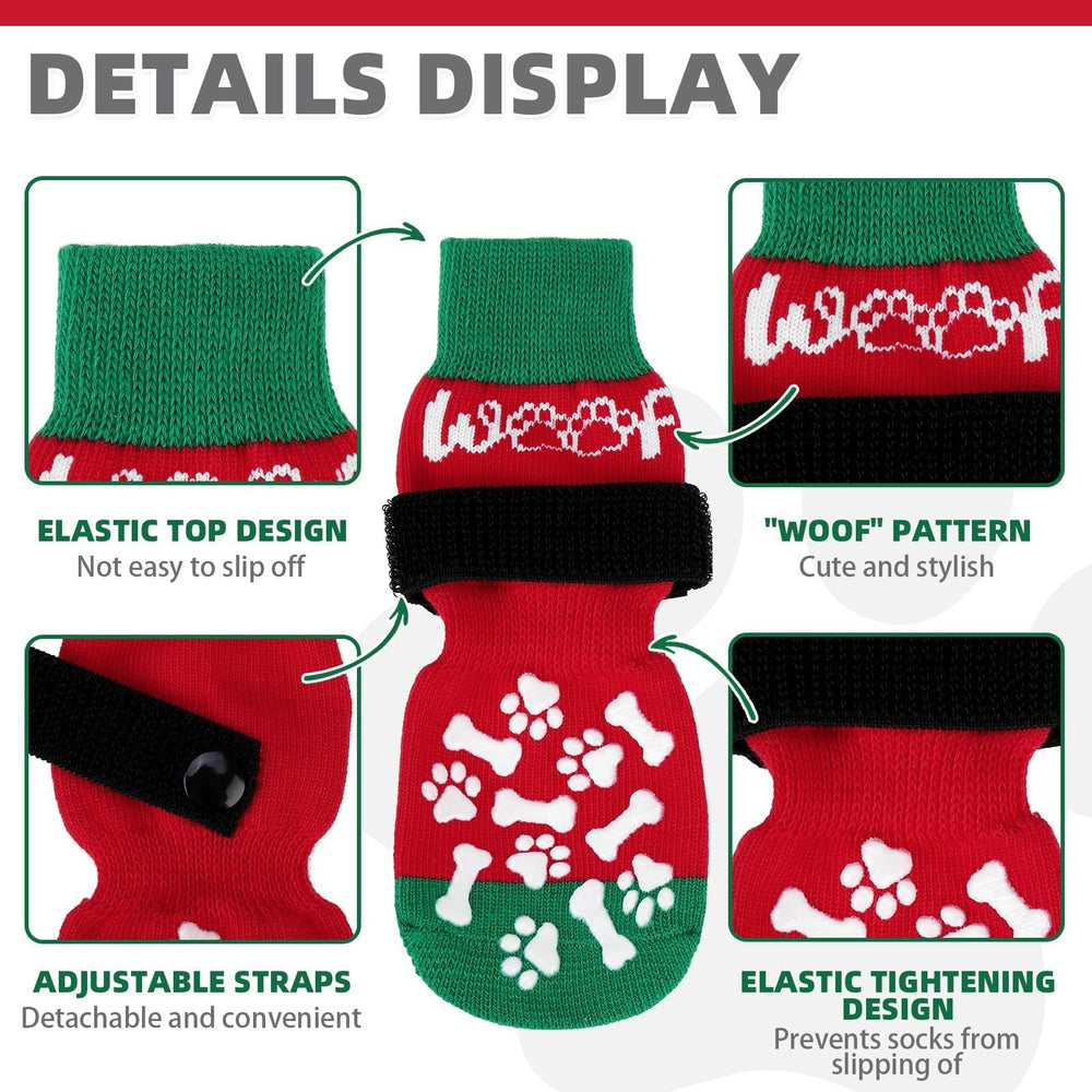 KOOLTAIL dog socks on hardwood floors improve traction and prevent slips during indoor play