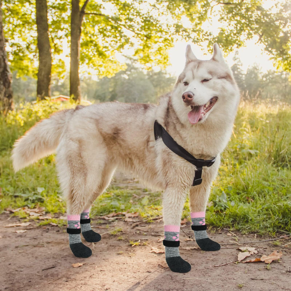 KOOLTAIL dog socks ready for outdoor use in rain or snow with grip