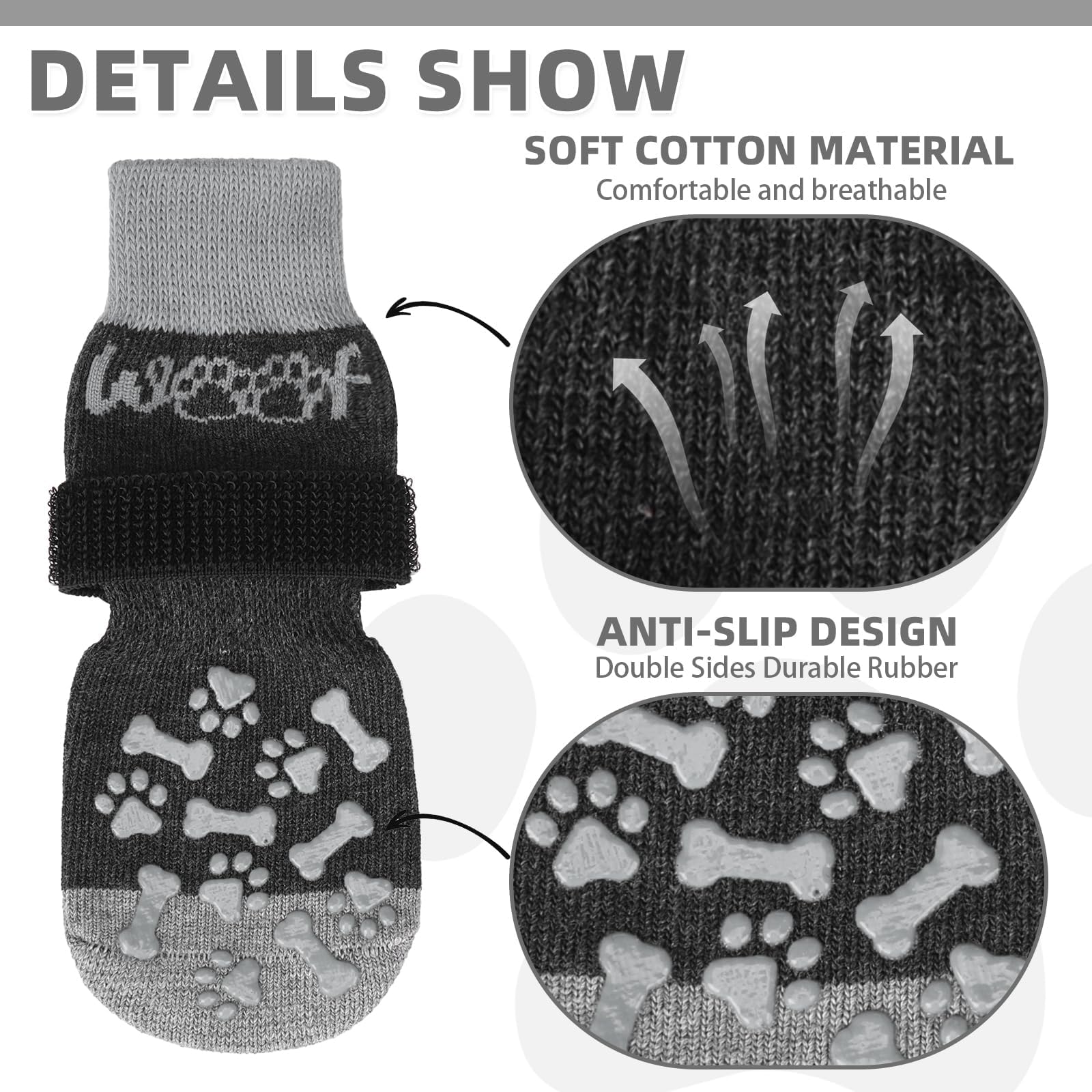 KOOLTAIL dog socks paw-protection-on-floor shields paws from hot and cold surfaces