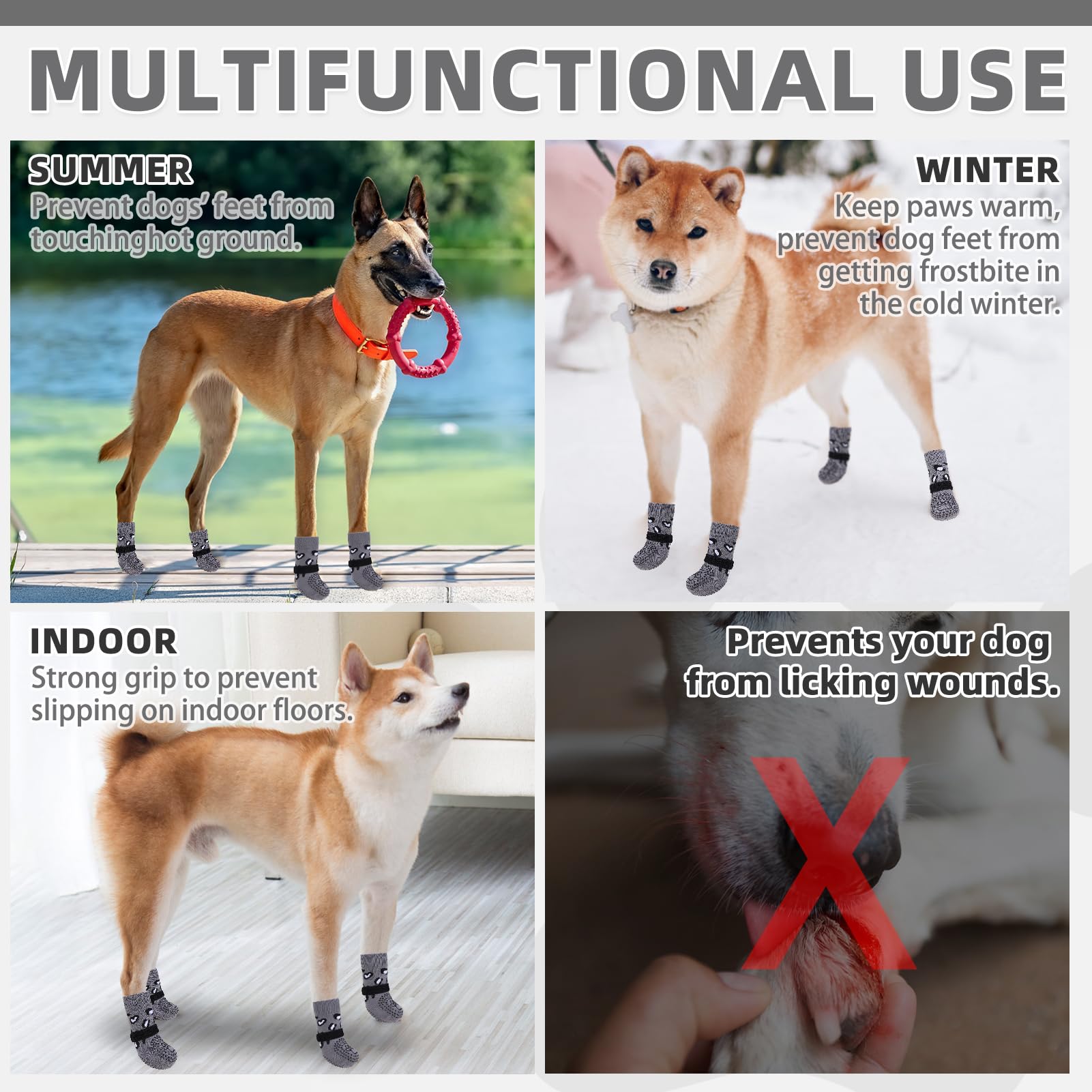 KOOLTAIL Dog Socks protect paws from hot pavement and cold floors.