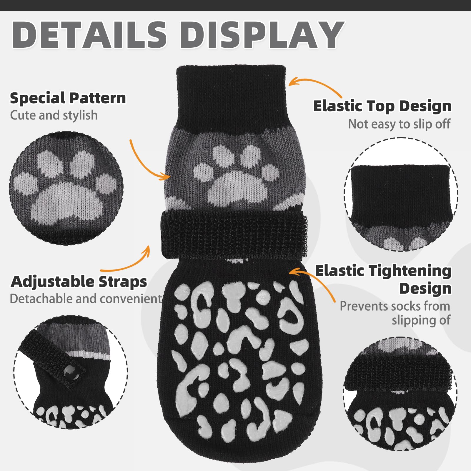 KOOLTAIL dog socks side view with double-sided grip for smooth-floor traction.