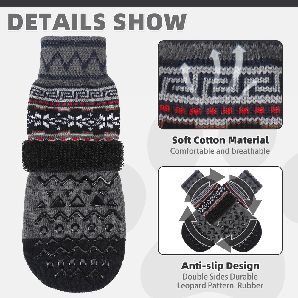 KOOLTAIL dog socks soft breathable fabric keeps paws warm and comfy.